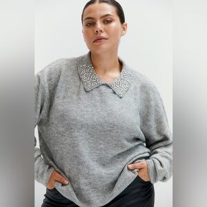 H&M beaded-collar Sweater